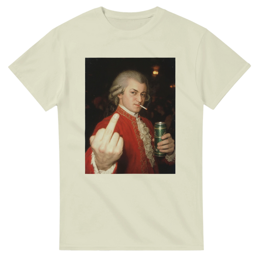 „Mozart, Oida.“ T-Shirt in Natur mit Mozart-Porträt